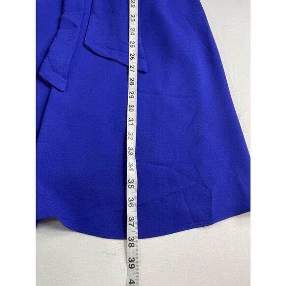 Trina Turk Women’s Dress Medium Verge Shift Bow tie Halter Dress Blue Lined - Picture 13 of 14